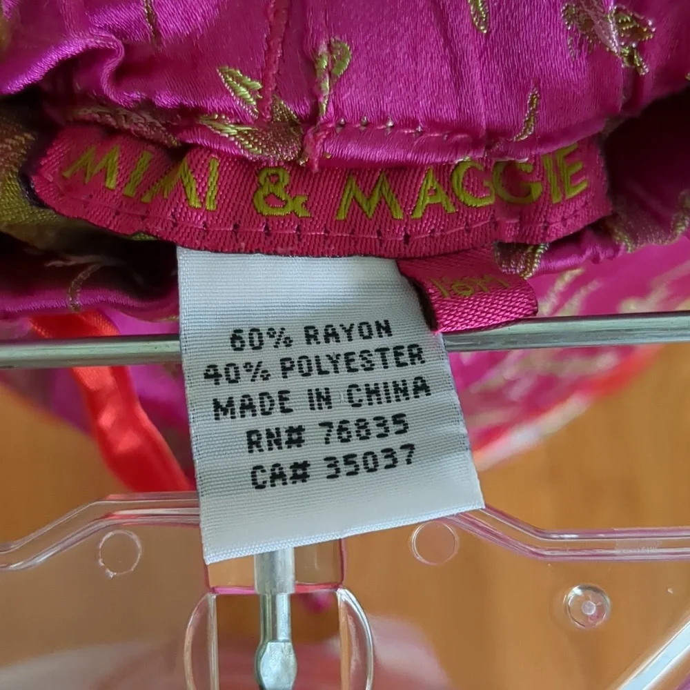 18M Mimi & Maggie Pink Red Gold Pants Shiny Dragonfly Drawstring Bottoms